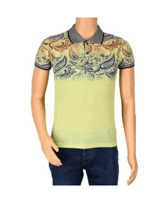 Tricou verde cu guler pentru barbat - cod 36119 (L)