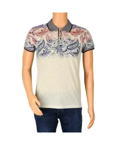 Tricou gri deschis cu guler pentru barbat - cod 36123 (M)