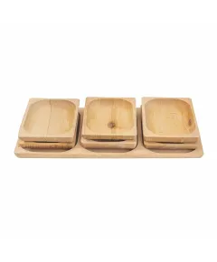 Set 7 platouri patrate din lemn de fag, compartimentat, 50x24x2.5cm / EXT 6171
