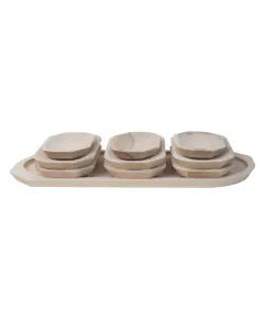 Set 10 platouri din lemn pentru servire, 60x26x2.5cm / 1450