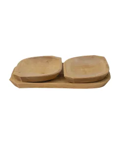 Set 3 platouri din lemn pentru servire, 38x22x2.5cm / 1451
