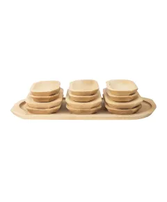 Set 13 platouri din lemn de fag pentru servire, 55x22x2.5cm / EXT 7233