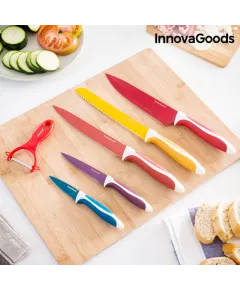 Set de Cuțite Ceramice și Dispozitiv pentru Decojit Knoolvs InnovaGoods 6 Piese