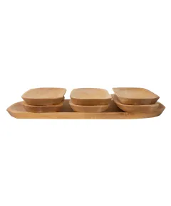 Set 7 platouri din lemn pentru servire, 60x23.5x2.5cm / 1462