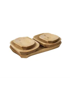 Set 5 platouri din lemn pentru servire, 37x23x2.5cm / 1464