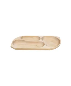 Platou din lemn de fag cu 3 compartimente, 44x23x2.5cm / EXT 6176