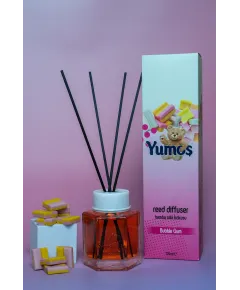 Odorizant YUMOS de camera cu betisoare bambus AROMA DE BUBBLE GUM