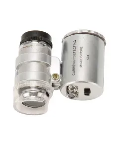 Microscop portabil 60X cu lumina LED si lampa UV pentru bancnote
