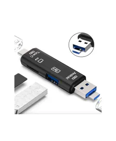 Cititor carduri memorie 5in1 USB, Tip C, Micro-USB