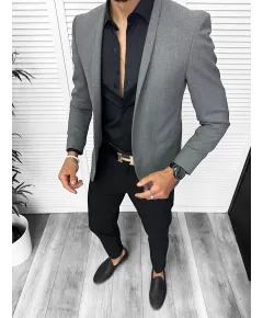Costum barbati  slim fit sacou, pantaloni camasa 13199 (46)