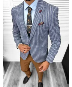 Sacou barbati slim fit  cu dungi 3131 (46)