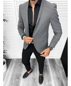 Sacou barbati slim fit gri CK023 (46)
