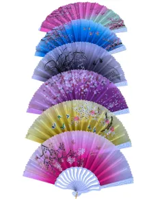 Evantai plastic si dantela, Diverse culori (Fuchsia)