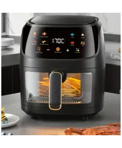 Air Fryer,Friteuza cu aer cald,  afisaj digital, fereastra de previzualizare, LCD Touch Control, capacitatea 8 L, 2400w, Airfrier 8 L