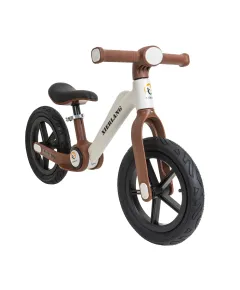 Bicicleta fara pedale, pliabila, pentru copii XIERLANG, roti de cauciuc si scaun reglabil, +3ani, alb si maro Z-TOOLS / ZTS8449