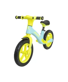 Bicicleta fara pedale pentru copii IRUIQI, roti de cauciuc si scaun reglabil, +3ani, bleu so galben neon Z-TOOLS / ZTS8453