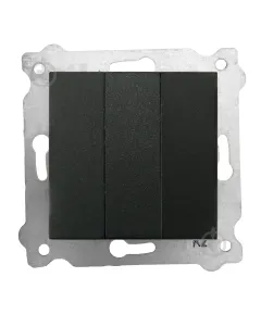 Intrerupator triplu 10A, 250V EXEN negru / 290-001402-213