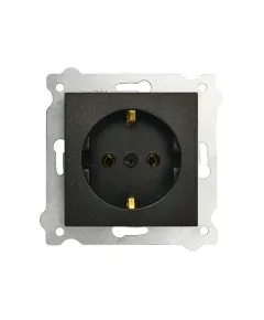 Priza simpla incastrata, 16A, 250V, SCHUKO EXEN negru / 290-001403-237