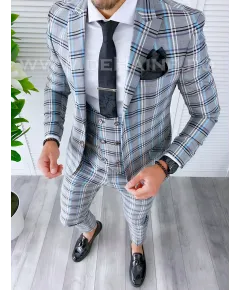 Costum barbati slim fit (SACOU + Vesta)  A7807  O3-3.2 (48)