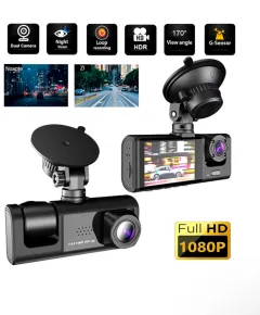 Camera auto tripla FullHD, 3 camere-fata/spate/interior, ecran 2'', G Senzor,