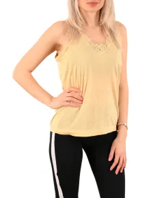 Maiou bej cu broderie pentru dama - cod 41323 (L-XL)