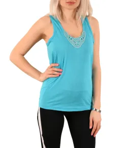 Maiou bleu cu broderie pentru dama - cod 41322 (L-XL)