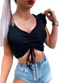 Top scurt negru pentru dama - cod EM15 (S)