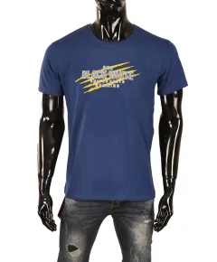 Tricou batal bleumarin Black and White pentru barbat - cod 43118 (5XL)