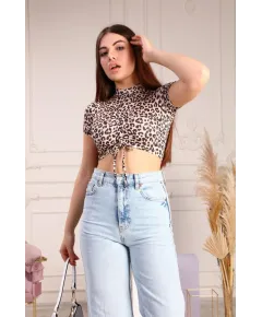 Top scurt digital animal print pentru dama - cod MF105 (L)