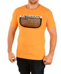Tricou alb galben pentru barbat - cod 45729 (XL)