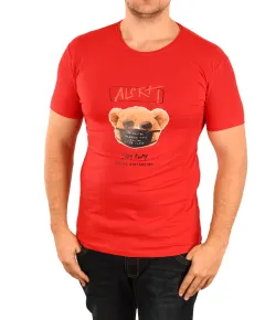 Tricou rosu Alert pentru barbat - cod 45750 (M)