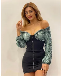 Rochie corset turcoaz - cod HP3114 (S)