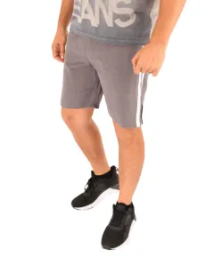 Pantaloni scurti gri cu dungi albe laterale pentru barbat (L)