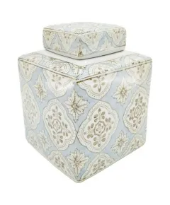Vază DKD Home Decor Porțelan Bej Albastru Arab (15.5 x 15.5 x 21.5 cm)